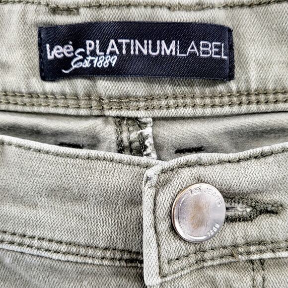 Lee Platinum Label Olive Green Straight Leg Ankle Jeans Women’s Size 10 - Picture 3 of 4